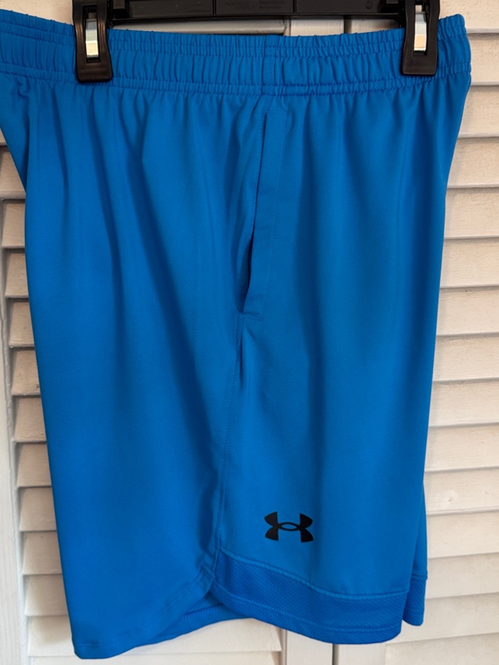 Under Armour Youth Large Athletic Shorts - Royal Blue with Black Logo